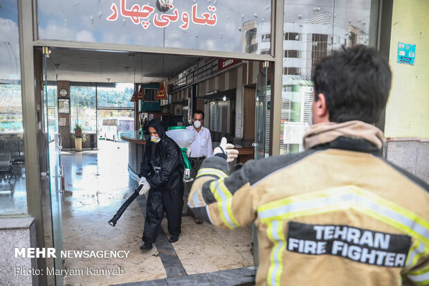 Bus terminal, residential sites in east Tehran disinfected