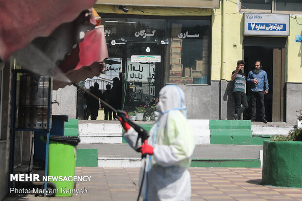 Bus terminal, residential sites in east Tehran disinfected