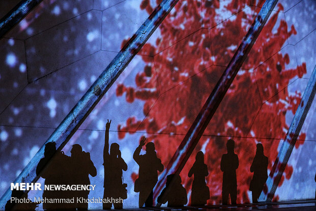 Video-mapping projection staged at Azadi Tower