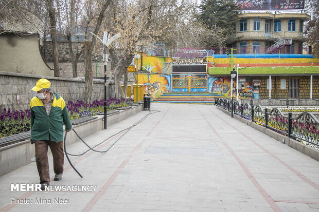 اجرای طرح فاصله گذاری اجتماعی در پارک های تبریز
