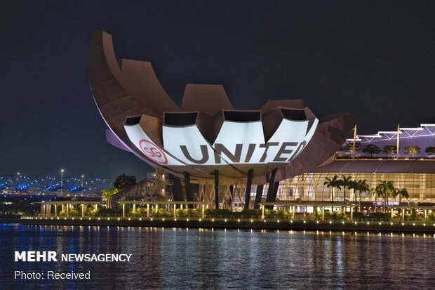 3D video-mapping images shown in various countries themed ‘COVID-19’