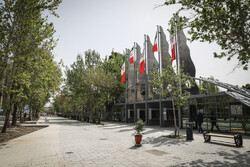 Shahriar St. housing Vahdat Hall paved with cobblestone