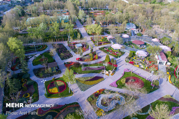 زيارة مجازية لحديقة زهور التوليب بمدينة كرج غرب طهران 