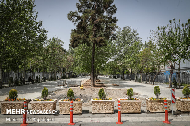 Shahriar St. housing Vahdat Hall paved with cobblestone
