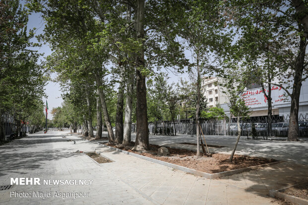 Shahriar St. housing Vahdat Hall paved with cobblestone
