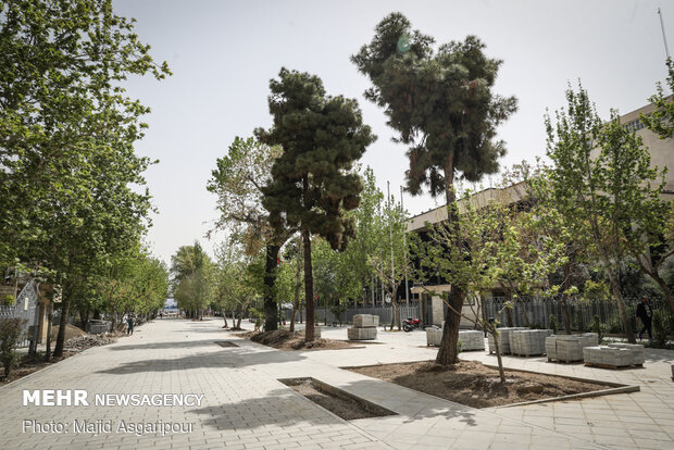 Shahriar St. housing Vahdat Hall paved with cobblestone
