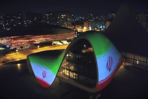 VIDEO: Iran’s flag projected on Baku’s iconic building as sign of solidarity