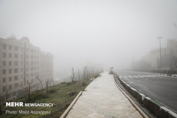 Tehran drowned in fog