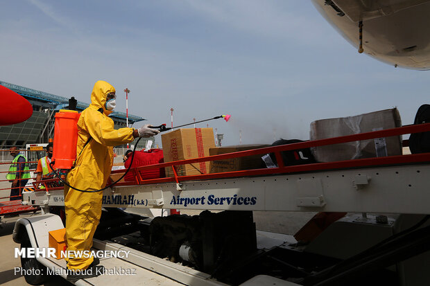 Aircraft disinfection in Kish Airport