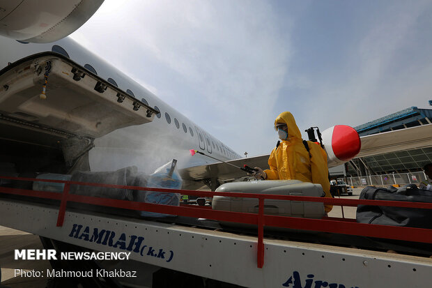 Aircraft disinfection in Kish Airport