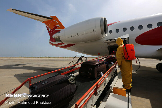 Aircraft disinfection in Kish Airport