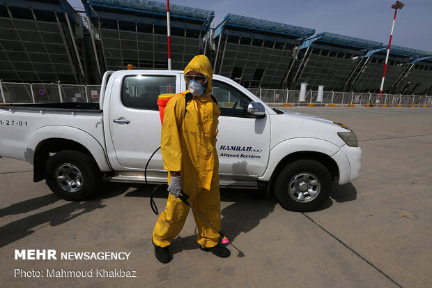 Aircraft disinfection in Kish Airport