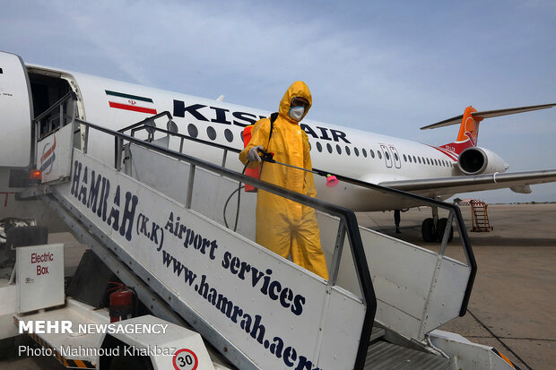 Aircraft disinfection in Kish Airport