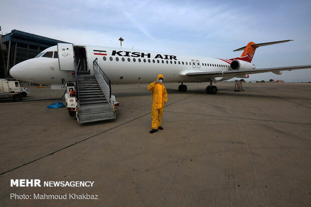 Aircraft disinfection in Kish Airport