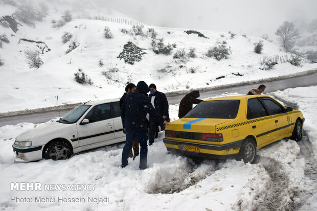 Sringtime snow in Heyran pass, NW Iran