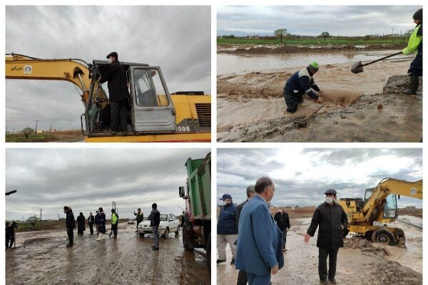 جاری شدن سیلاب و آبگرفتگی بخش‌هایی از شهرستان سبزوار
