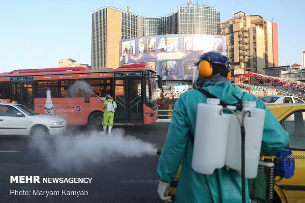 Bio-Defense Drill staged in Vali-e Asr Square of Tehran amid outbreak