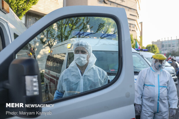 Bio-Defense Drill staged in Vali-e Asr Square of Tehran amid outbreak