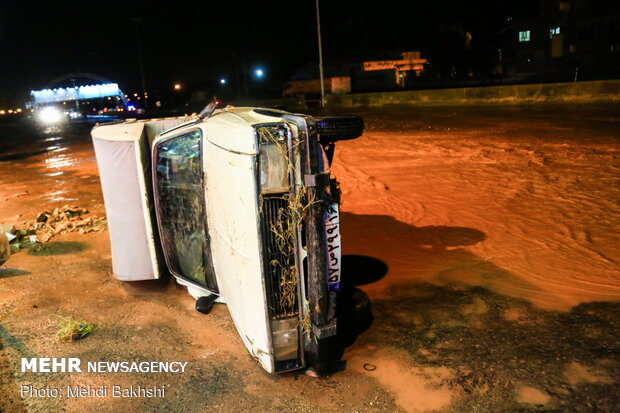 Heavy rainfall, flood in Qom prov.