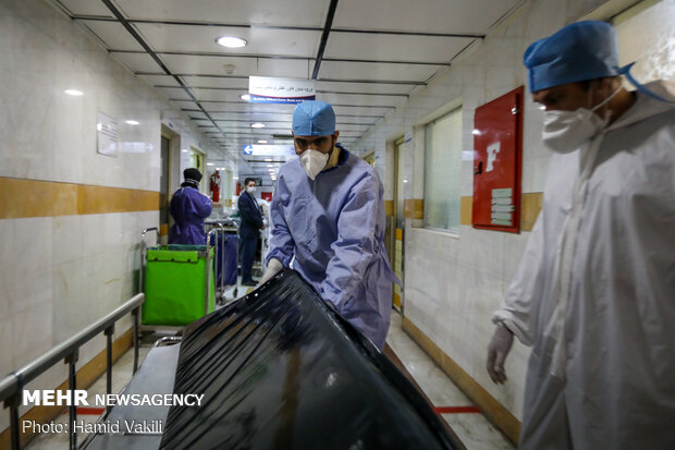فعالیت طلاب جهادی در بیمارستان بقیه الله در روزهای کرونایی