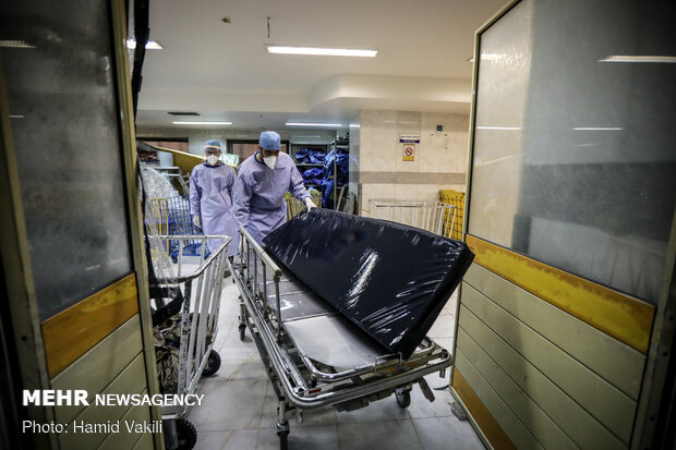 Seminary students assisting medical staff in Baqiatallah Hospital amid outbreak