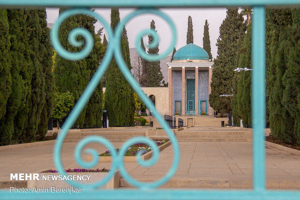 Empty mausoleum of Saadi Shiraz amid COVID-19 pandemic 