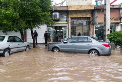 بارش باران و آبگرفتگی معابر در سرپل ذهاب