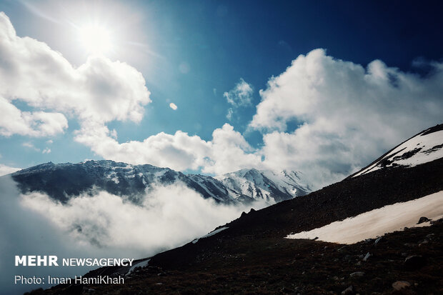 A road journey through clouds