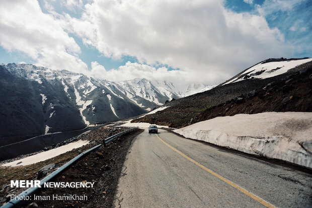 A road journey through clouds