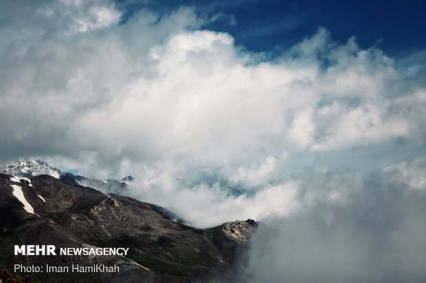 A road journey through clouds