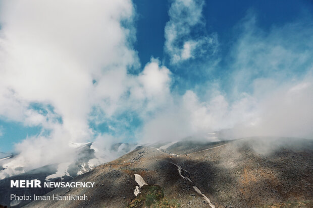 A road journey through clouds