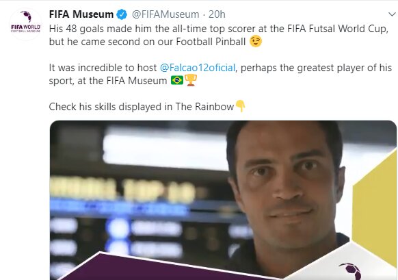 فیفا: فالکائو آقای گل فوتسال جهان است
