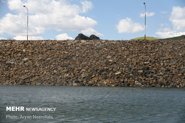 Vahdat Dam in Kurdestan prov. Overflows