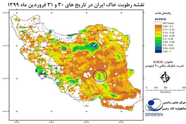 نقشه ماهواره ای رطوبت خاک در ایران منتشر شد/ آخرین وضعیت دریاچه گندم بریان