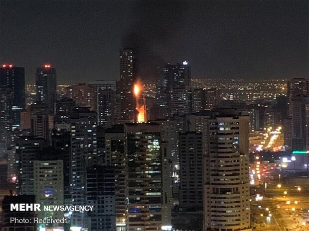 آتش سوزی در یکی از برج های امارات
