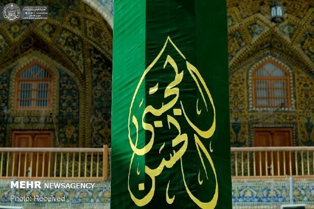 آذین بندی حرم علوی درآستانه ولادت امام حسن(ع)