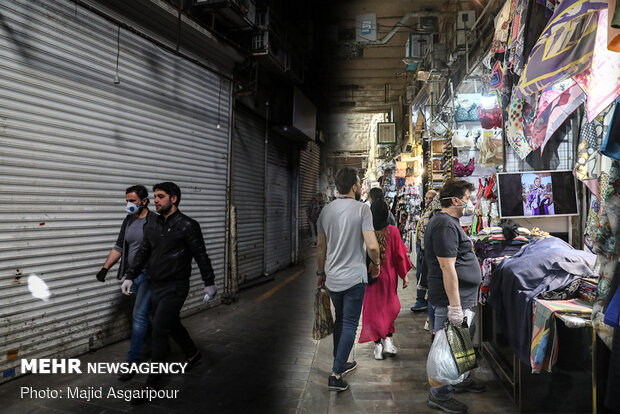 Social distancing in Tehran Bazaar