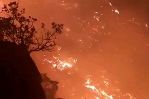 شعله های آتش همچنان در کوههای گچساران زبانه می کشد