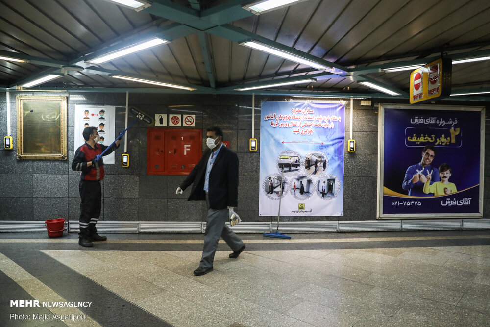 كورونا ومترو الأنفاق بمدينة طهران