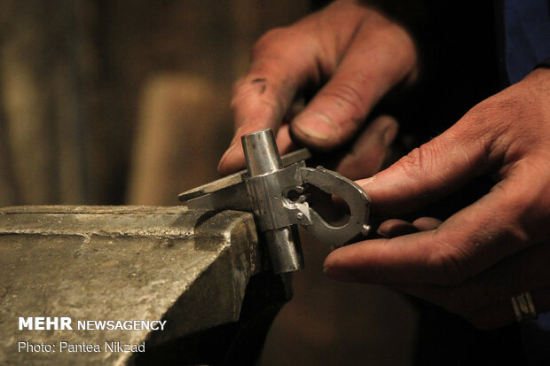 Traditional lock-making workshop in SW Iran