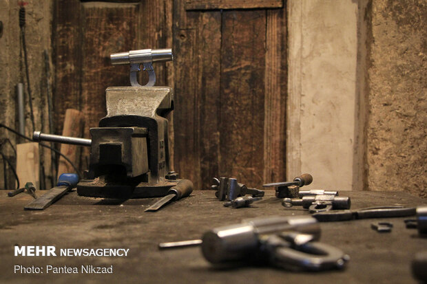 Traditional lock-making workshop in SW Iran