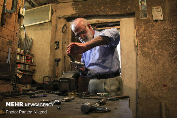 Traditional lock-making workshop in SW Iran