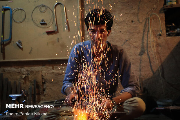 Traditional lock-making workshop in SW Iran