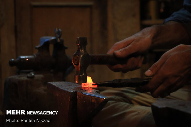 Traditional lock-making workshop in SW Iran