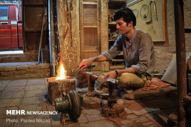 Traditional lock-making workshop in SW Iran