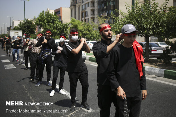 مراسم عزاداری شهادت امام جعفرصادق(ع) در محله صادقیه تهران