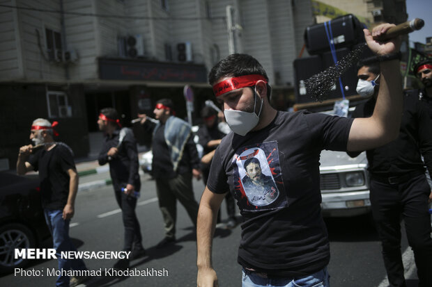 مراسم عزاداری شهادت امام جعفرصادق(ع) در محله صادقیه تهران