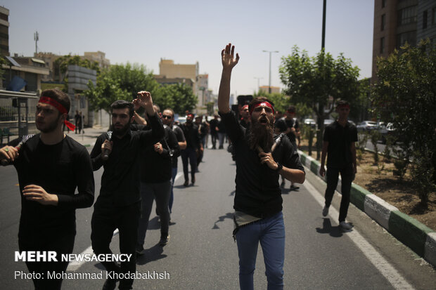 مراسم عزاداری شهادت امام جعفرصادق(ع) در محله صادقیه تهران