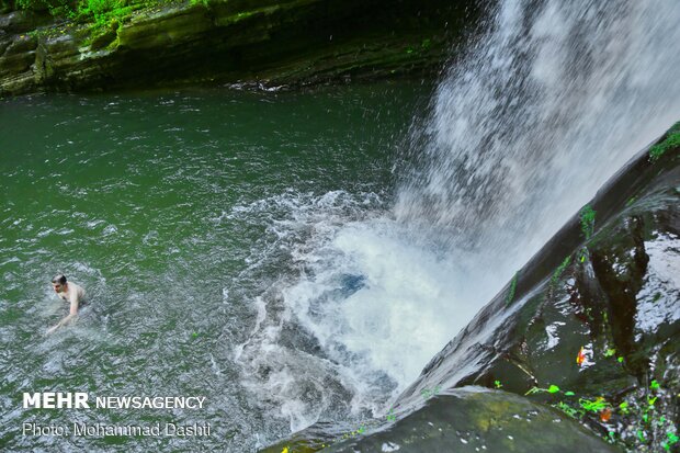 Impressive Zomorrod waterfall in N Iran