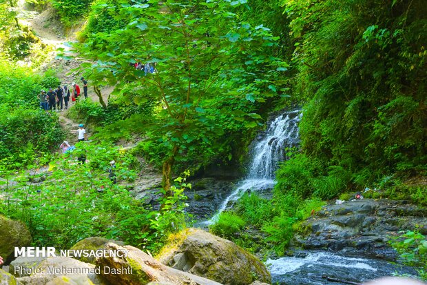 Impressive Zomorrod waterfall in N Iran